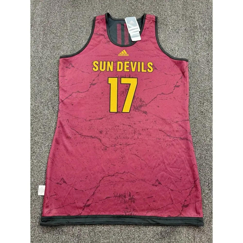 Adidas Arizona State Sun Devils Custom Basketball Jersey Reversible Size Large